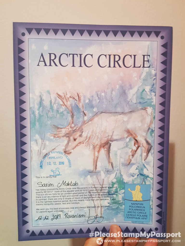 Arctic Circle Certificate